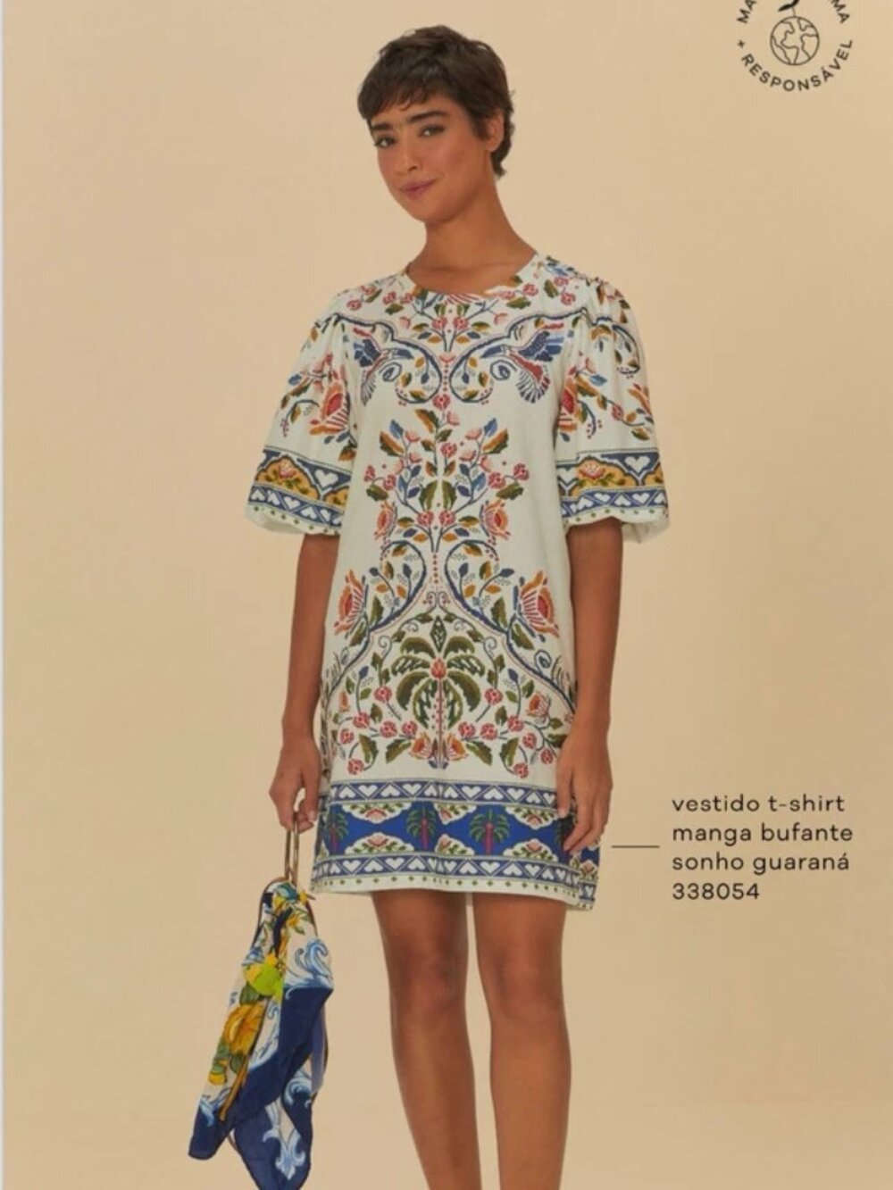 NWT Farm Rio Dress Size Small (P in tag )PK6070 3/4 100 % COTTON JC